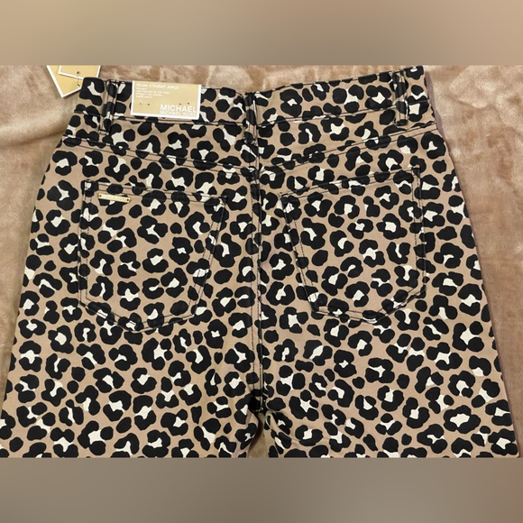 MICHAEL Michael Kors Leopard Print jean pants with gold accents - Picture 7 of 9